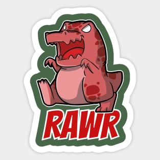 Cute and angry tyrannosaurus rex dinosaur Stomping as he Rawr Sticker